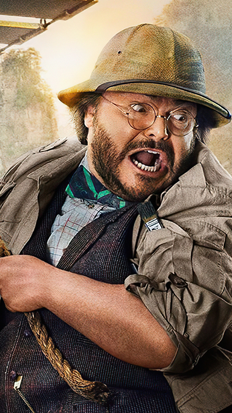 Jack Noir Jumanji, Jack Black, Jumanji le Niveau Suivant, Professeur Shelly Oberon, Maison Ronde Rubis. Wallpaper in 750x1334 Resolution