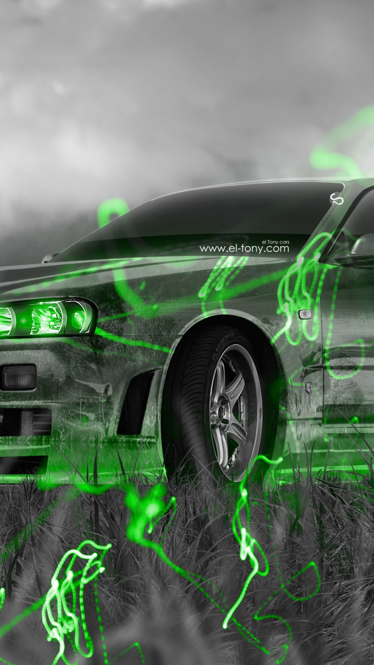 BMW M 3 Coupe Negro Sobre Campo de Hierba Verde. Wallpaper in 750x1334 Resolution