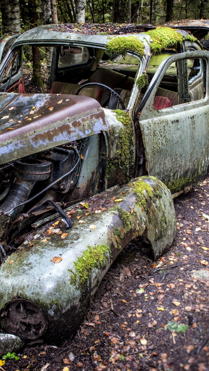 Oldtimer Auf Feldweg. Wallpaper in 720x1280 Resolution