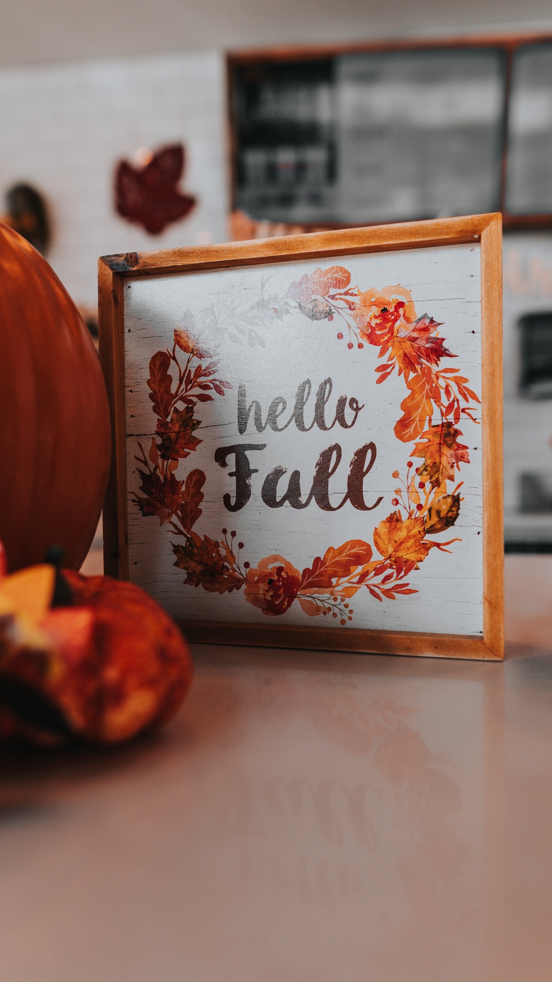 橙色, 文本, 房间, 枫叶 壁纸 1080x1920 允许