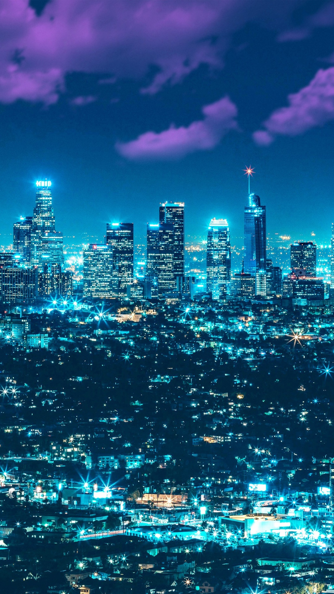 City Skyline During Night Time. Wallpaper in 1080x1920 Resolution
