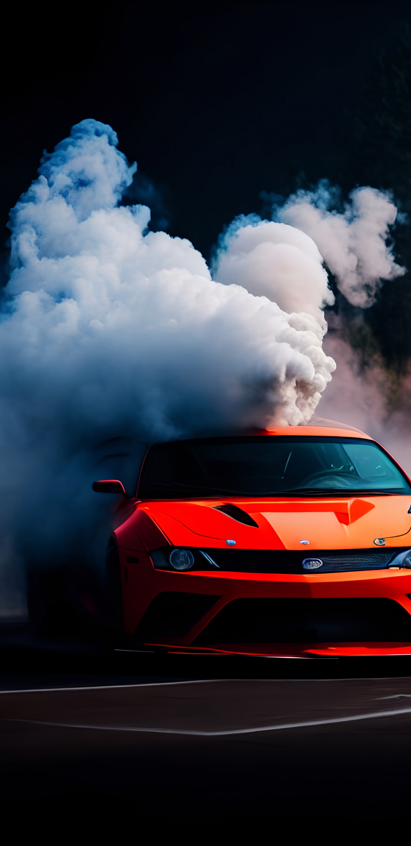 Smoke, Cars, A-segment, Luxury Car, Supercar. Wallpaper in 1440x2960 Resolution