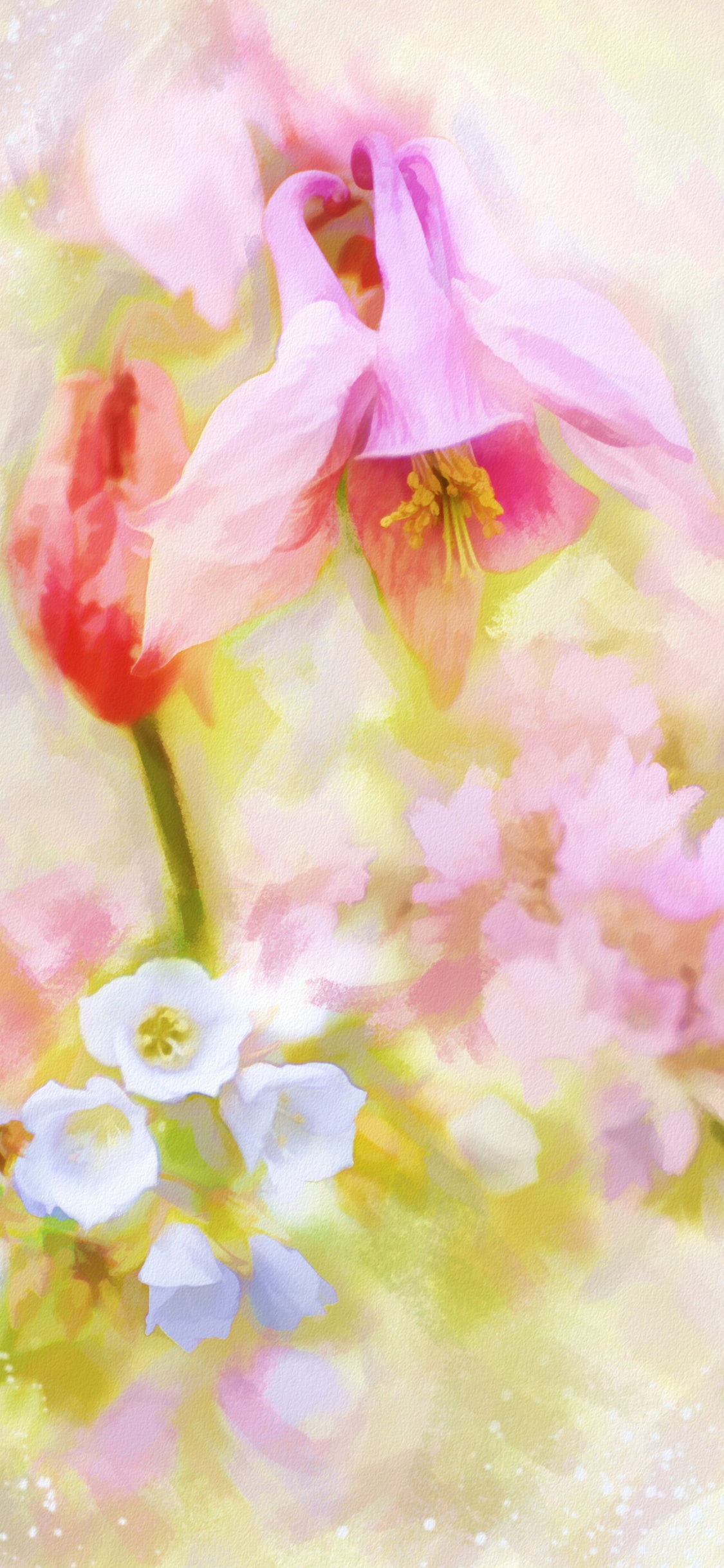 Pink and White Flower Petals. Wallpaper in 1125x2436 Resolution