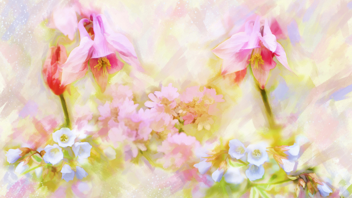 Pink and White Flower Petals. Wallpaper in 1366x768 Resolution