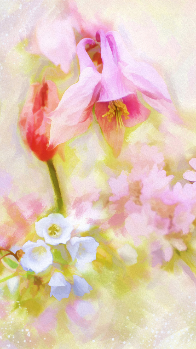 Pink and White Flower Petals. Wallpaper in 750x1334 Resolution