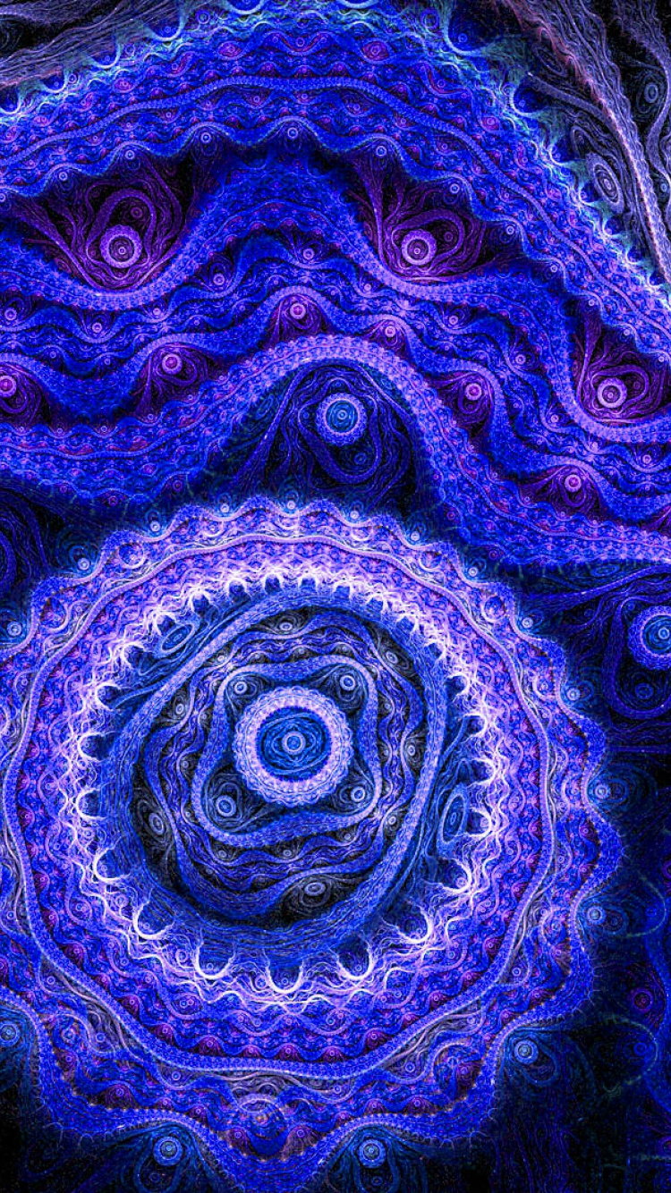 Blue and Purple Floral Textile. Wallpaper in 750x1334 Resolution