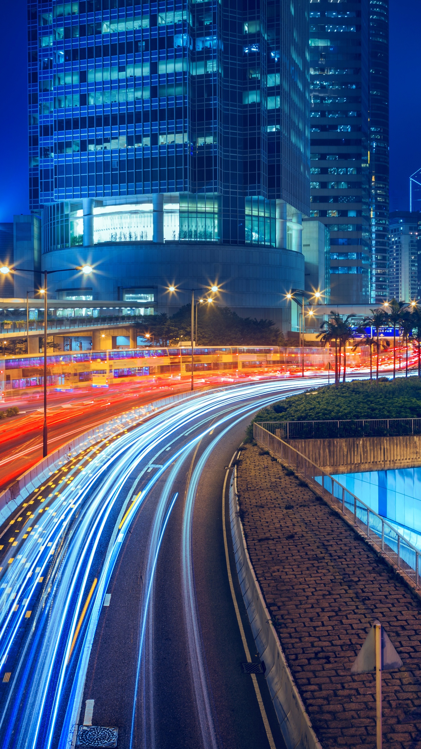 Time Lapse Photography of City Road During Night Time. Wallpaper in 1440x2560 Resolution