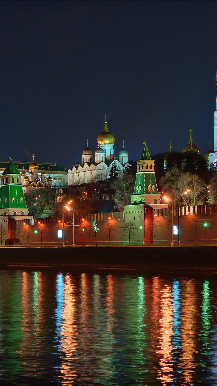 Skyline Der Stadt Bei Nacht Night. Wallpaper in 750x1334 Resolution