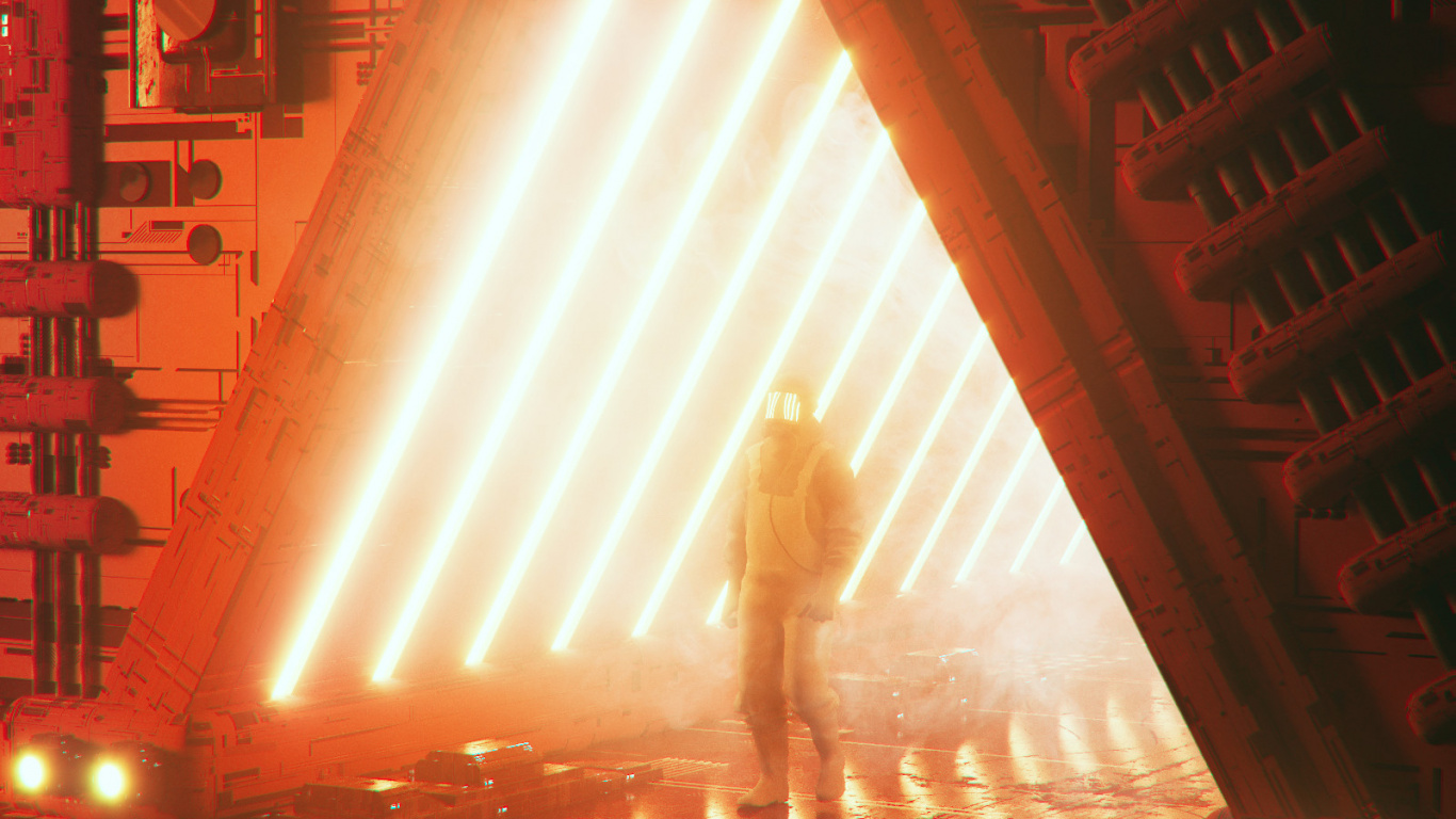 White Statue in The Middle of a Building. Wallpaper in 1366x768 Resolution