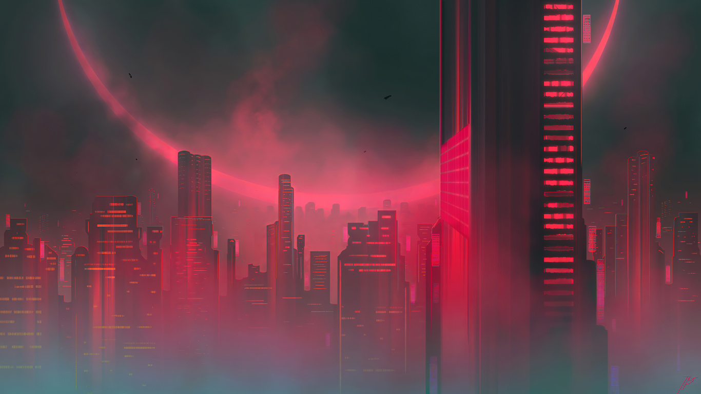 High Rise Building With Fog. Wallpaper in 1366x768 Resolution