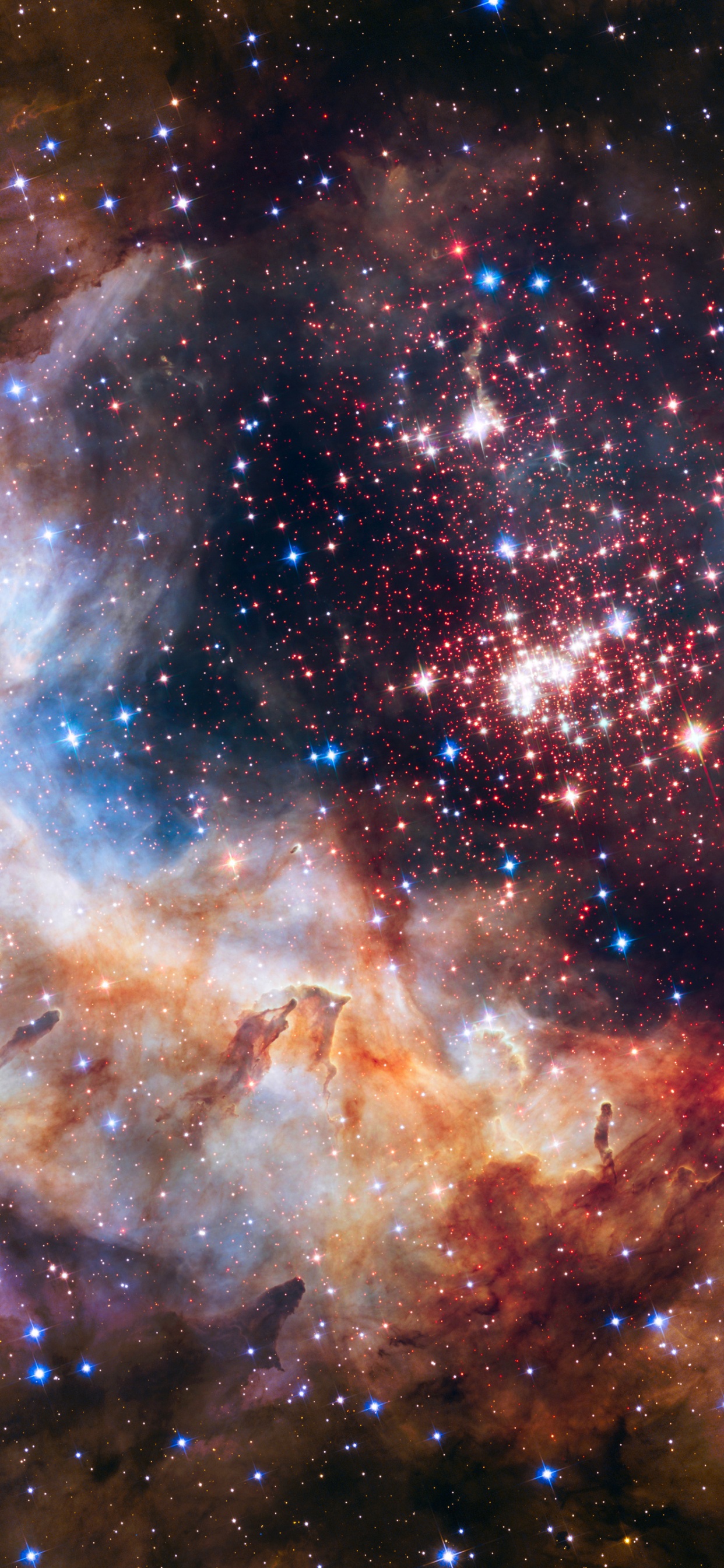 Pilares de la Creación, el Telescopio Espacial Hubble, Telescopio, Observatorio Europeo Austral, la Astronomía. Wallpaper in 1242x2688 Resolution