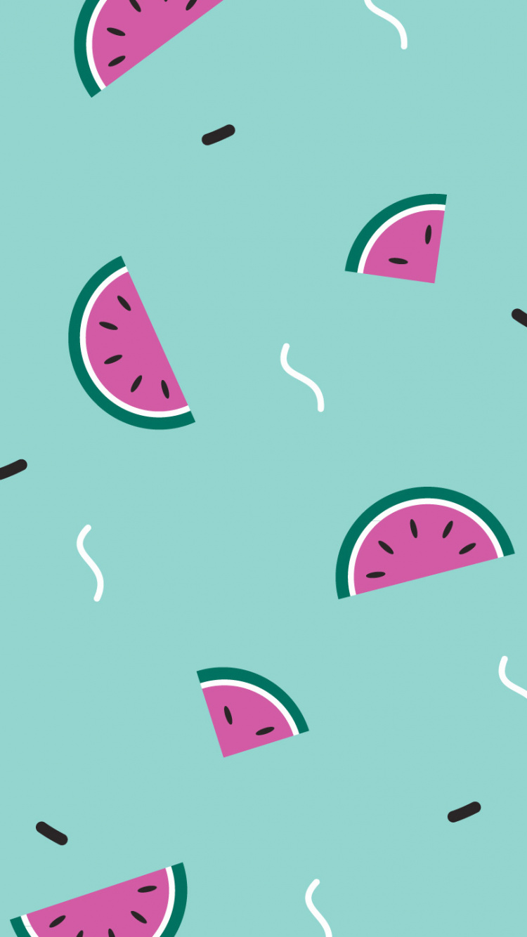 Rosa Und Grüne Herzillustration. Wallpaper in 750x1334 Resolution