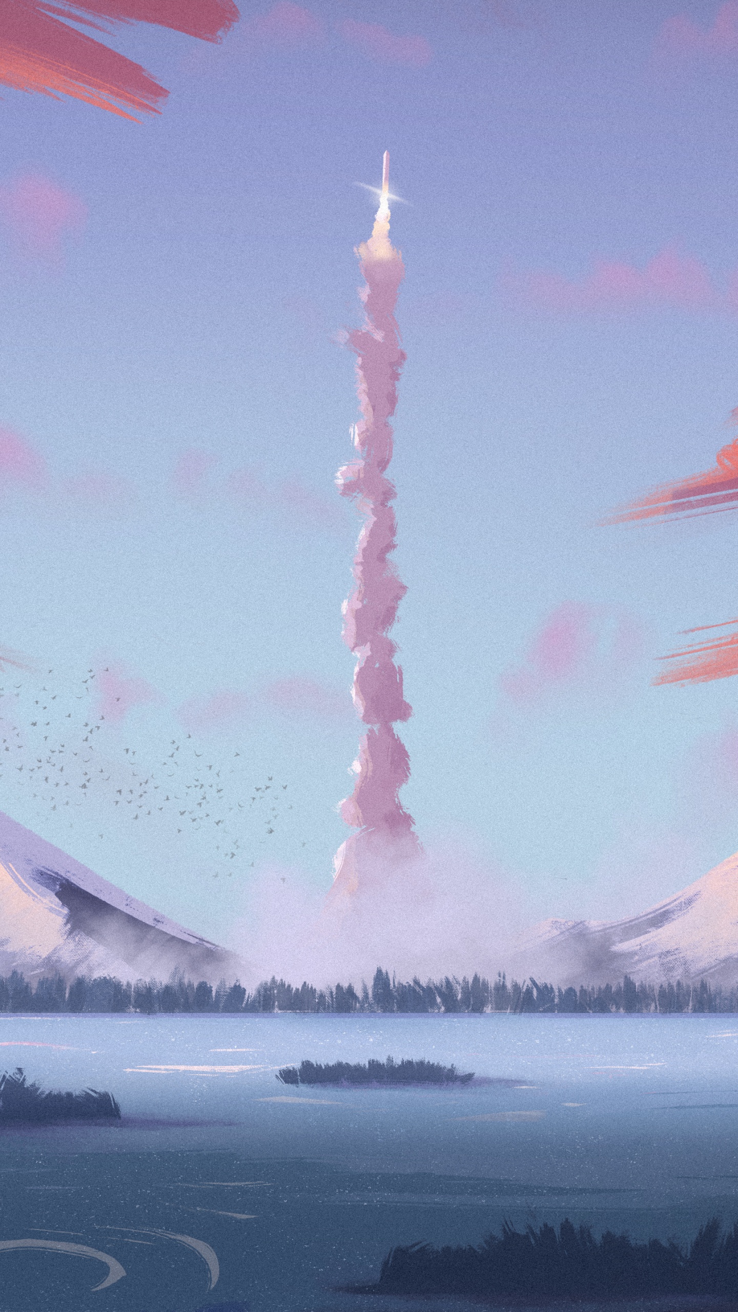 Anime, Mejor Paisaje de Dibujo, Dibujo, la Pintura de Paisaje, Arte. Wallpaper in 1440x2560 Resolution