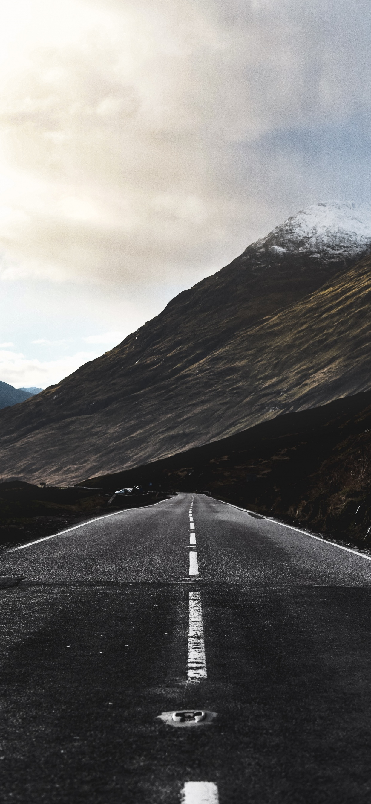 Road, Highway, Highland, Mountainous Landforms, Mountain. Wallpaper in 1242x2688 Resolution