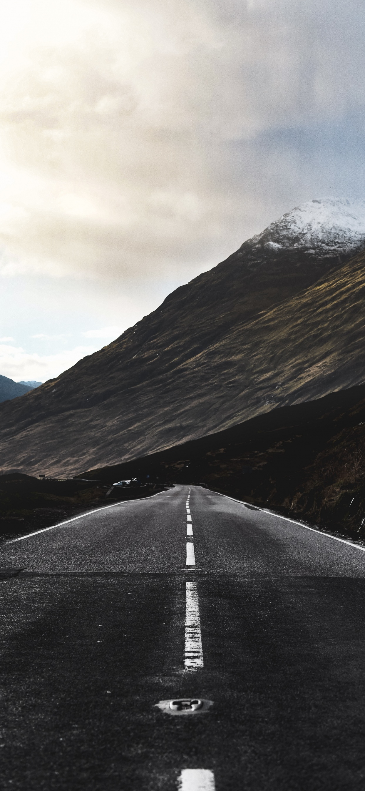 高地, 多山的地貌, 沥青, 山脉, 基础设施 壁纸 1242x2688 允许