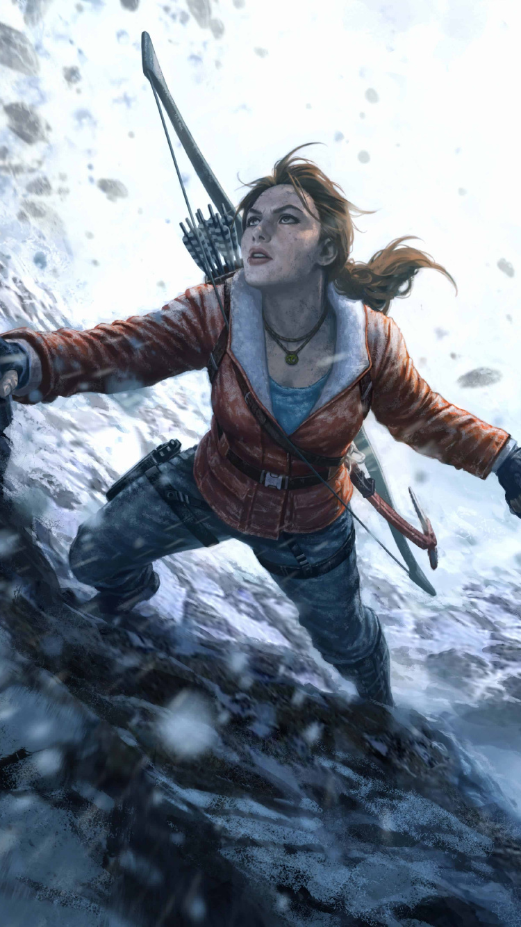 Tomb Raider, Rise of The Tomb Raider, Lara Croft, Aventura, Agua. Wallpaper in 750x1334 Resolution