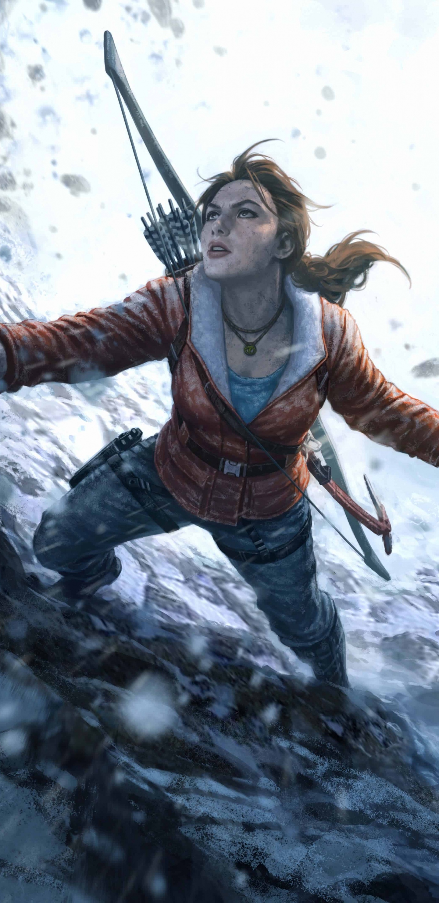 Tomb Raider, Rise of The Tomb Raider, Lara Croft, Abenteuer, Wasser. Wallpaper in 1440x2960 Resolution