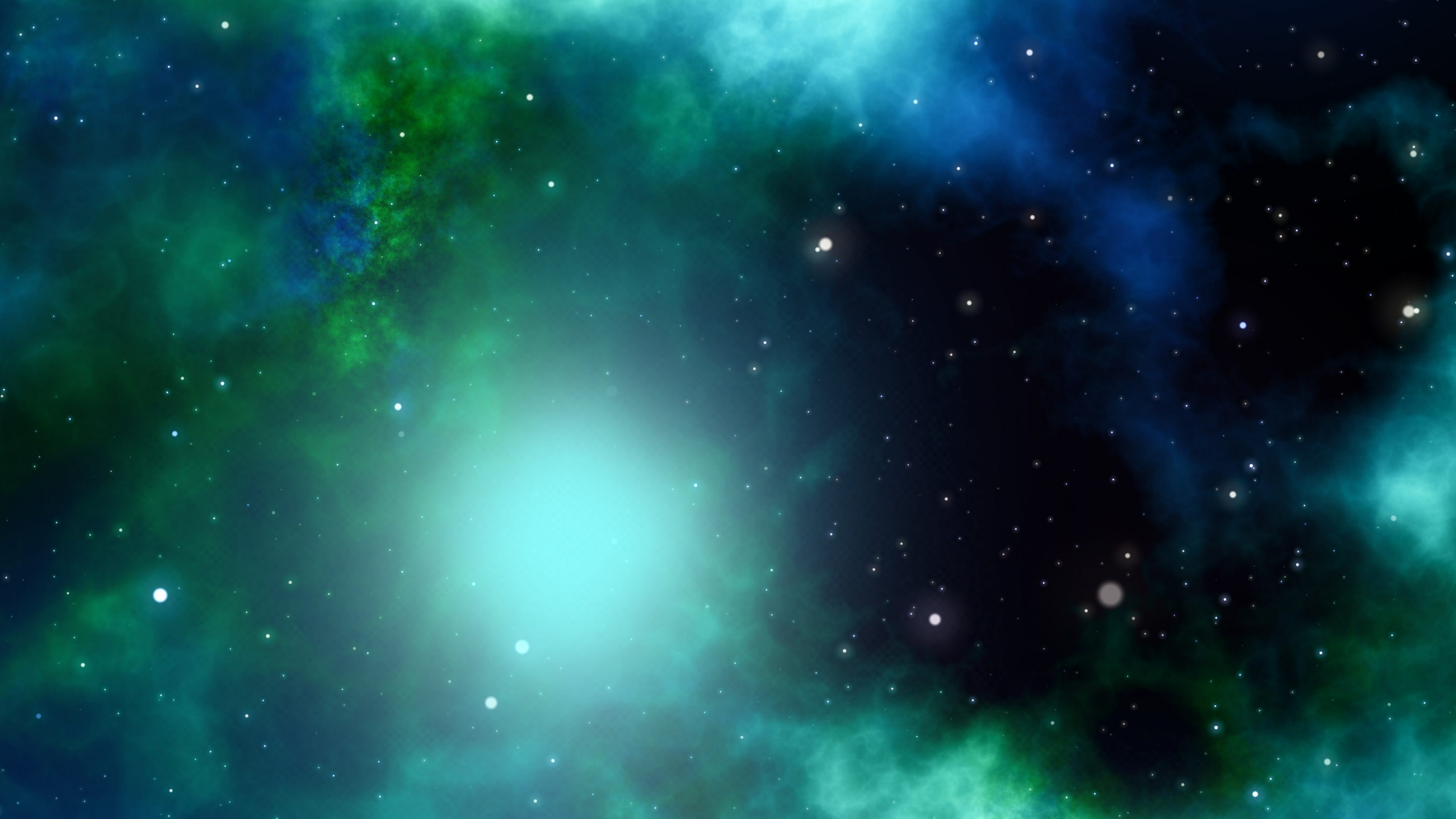 Galaxie Verte et Noire Avec Des Étoiles. Wallpaper in 2560x1440 Resolution
