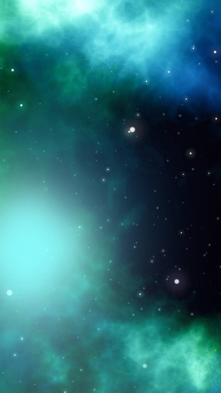 Galaxie Verte et Noire Avec Des Étoiles. Wallpaper in 750x1334 Resolution