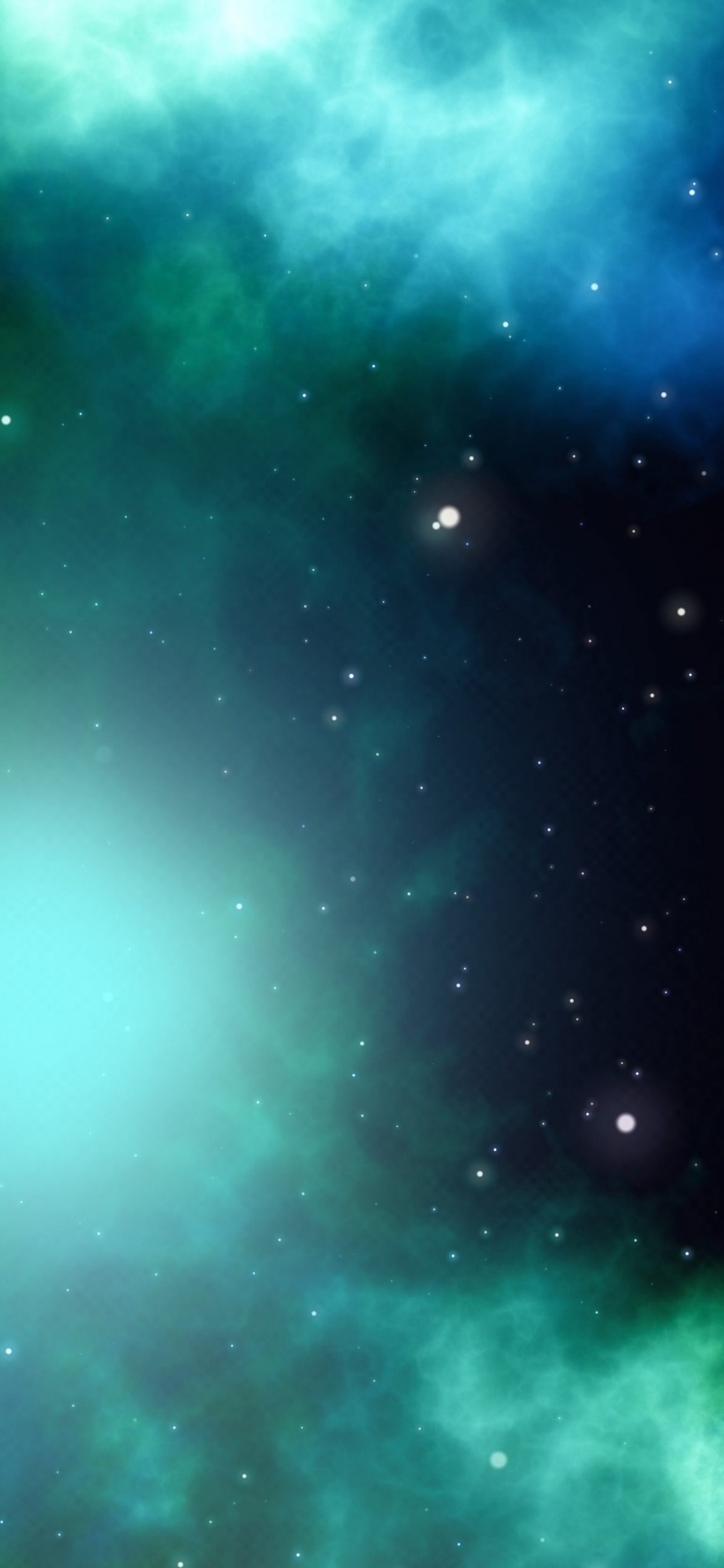 Green and Black Galaxy With Stars. Wallpaper in 1125x2436 Resolution