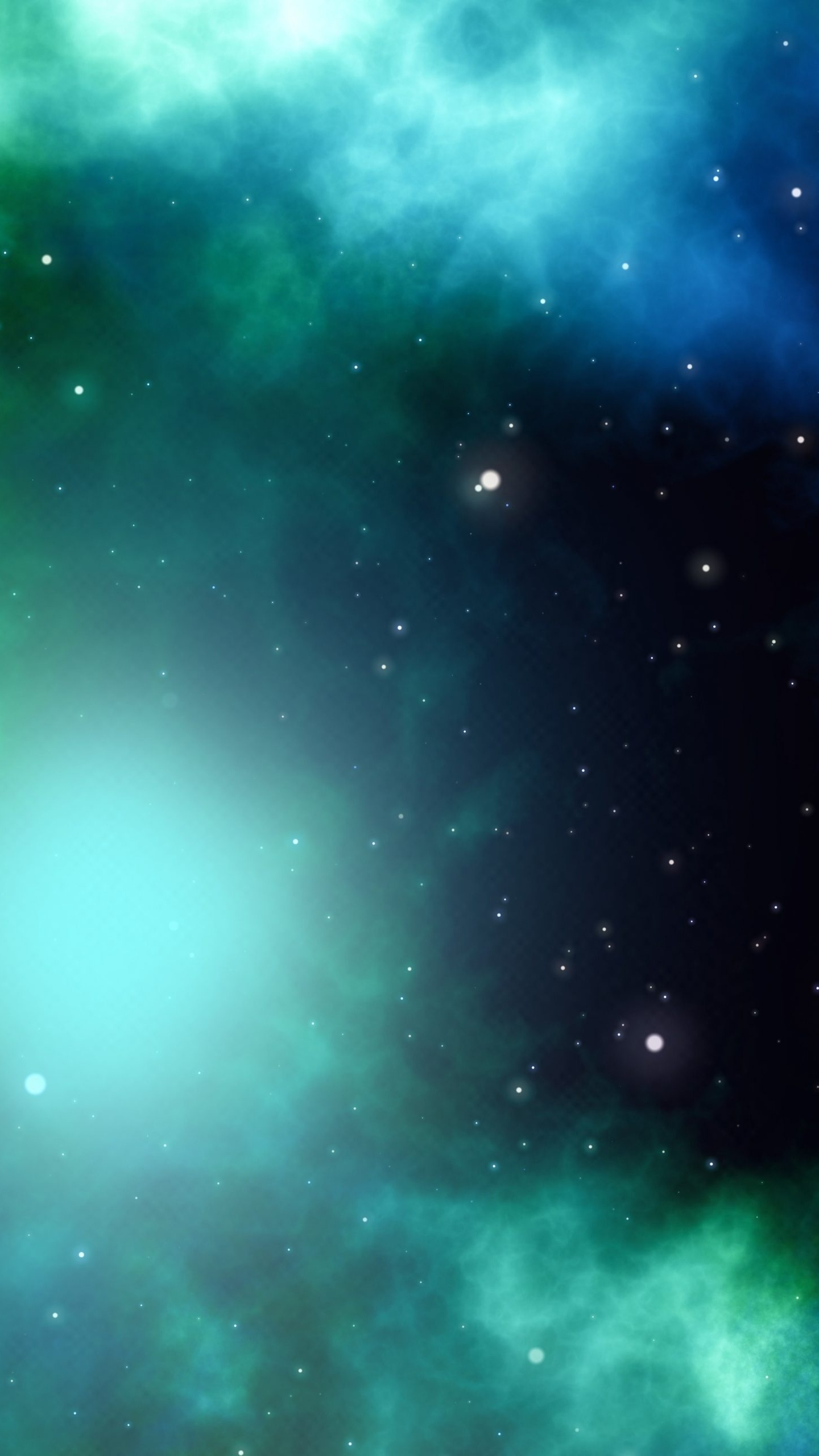 Green and Black Galaxy With Stars. Wallpaper in 1440x2560 Resolution