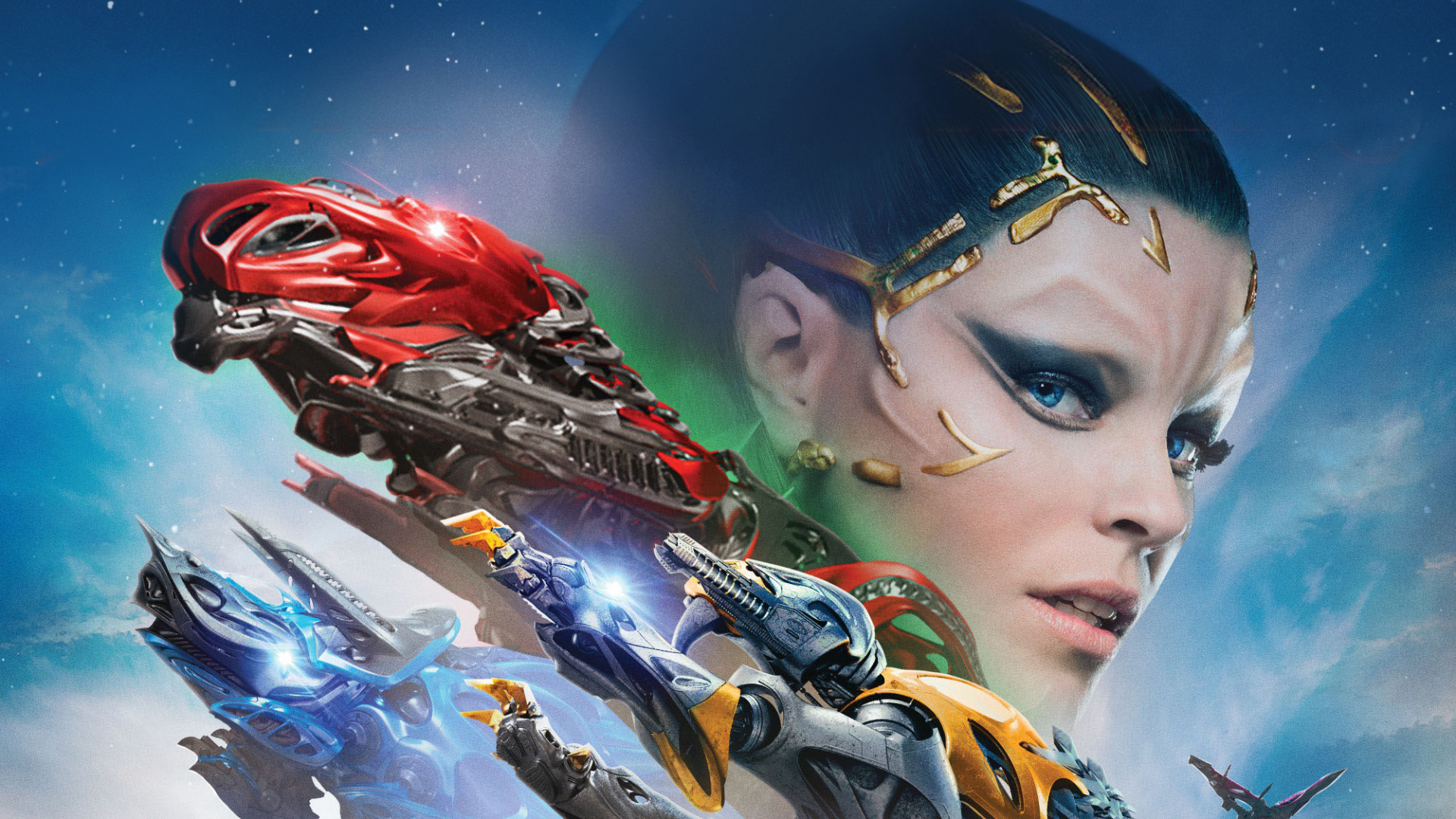 Frau im Rot-blauen Kleid. Wallpaper in 1920x1080 Resolution