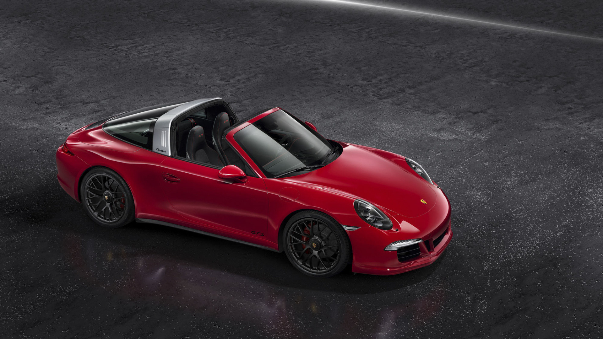 Red Ferrari 458 Italia on Black Asphalt Road. Wallpaper in 1920x1080 Resolution