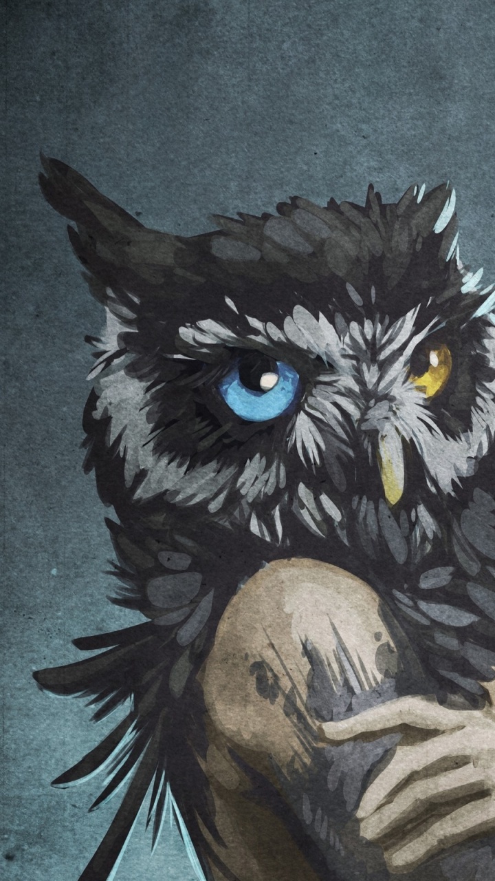 Person Holding Black and Brown Bird Painting. Wallpaper in 720x1280 Resolution