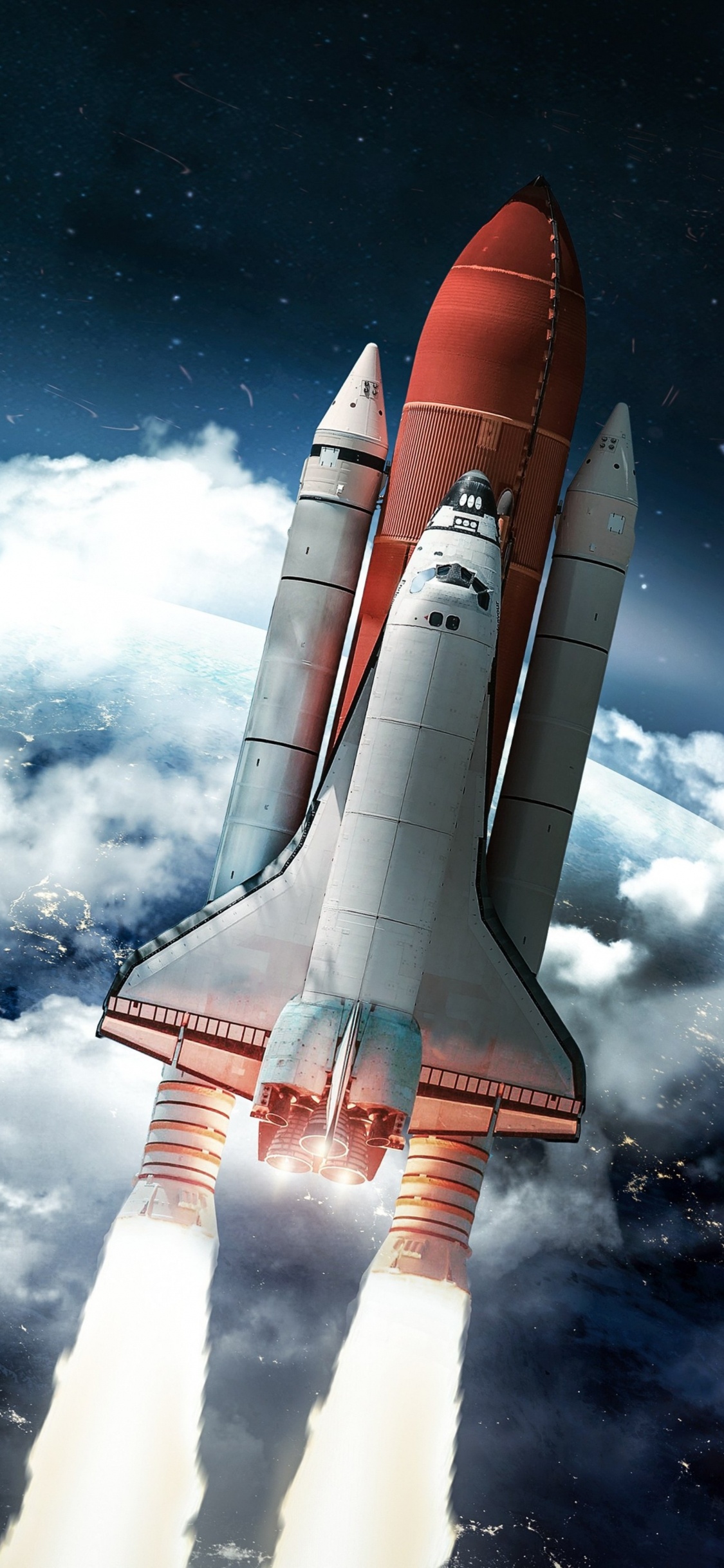 Raketenstart, Cloud, Geste, Raumschiff, Luft-und Raumfahrt-Hersteller. Wallpaper in 1125x2436 Resolution