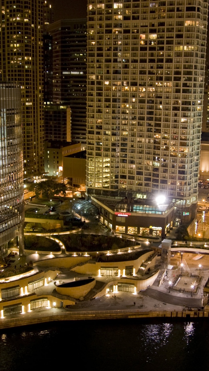 Stadtlandschaften, Chicago, Wolkenkratzer, Stadtgebiet, Metropole. Wallpaper in 720x1280 Resolution