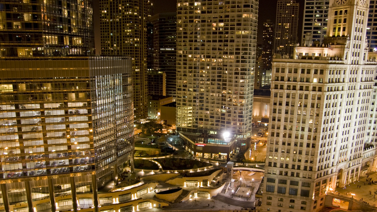 Paysage Urbain, Chicago, Gratte-ciel, Zone Urbaine, Métropole. Wallpaper in 1280x720 Resolution