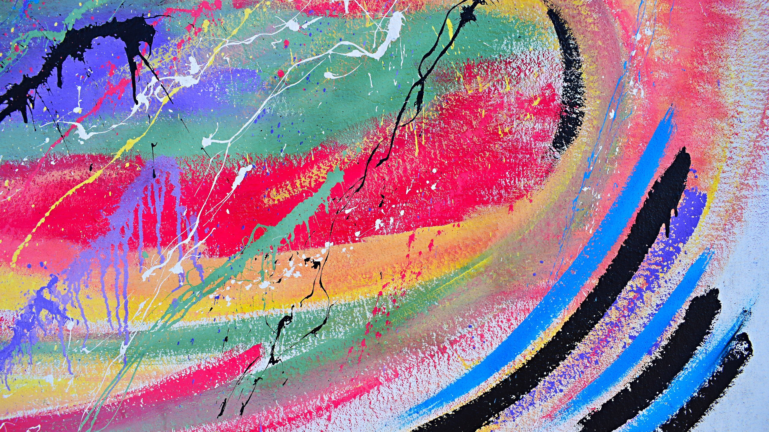 Pintura Abstracta Azul Rojo y Amarillo. Wallpaper in 2560x1440 Resolution