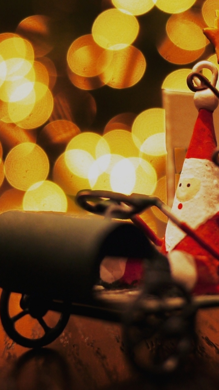 Santa Claus, Christmas Day, Christmas Lights, Christmas Ornament, Christmas. Wallpaper in 720x1280 Resolution