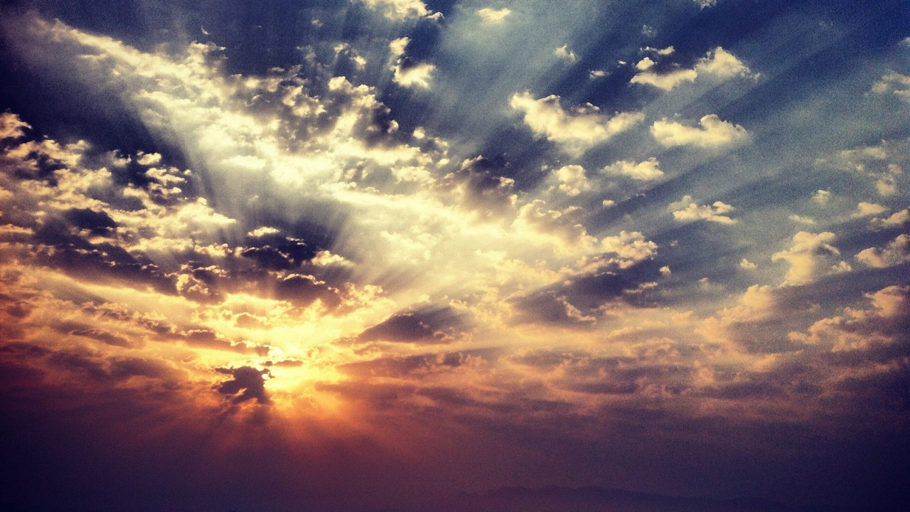 Blue and Orange Cloudy Sky During Sunset. Wallpaper in 1280x720 Resolution