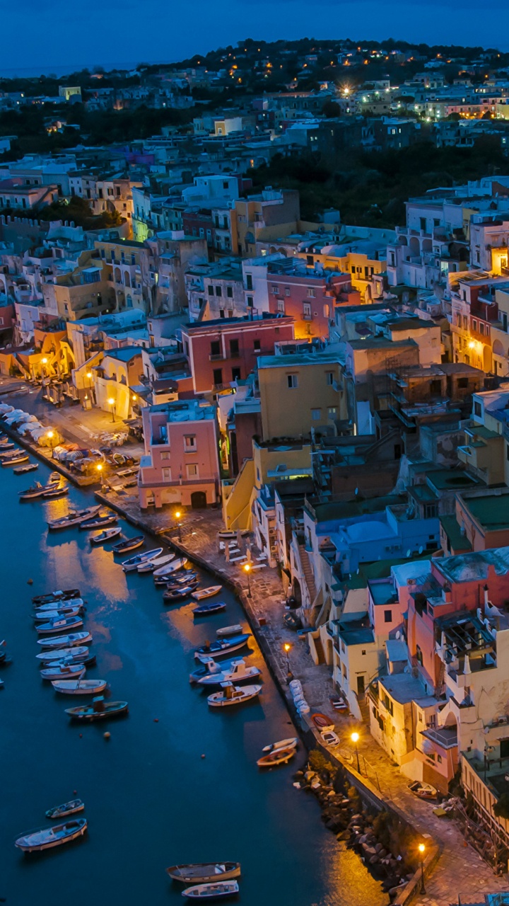 Aerial View of City Buildings During Night Time. Wallpaper in 720x1280 Resolution