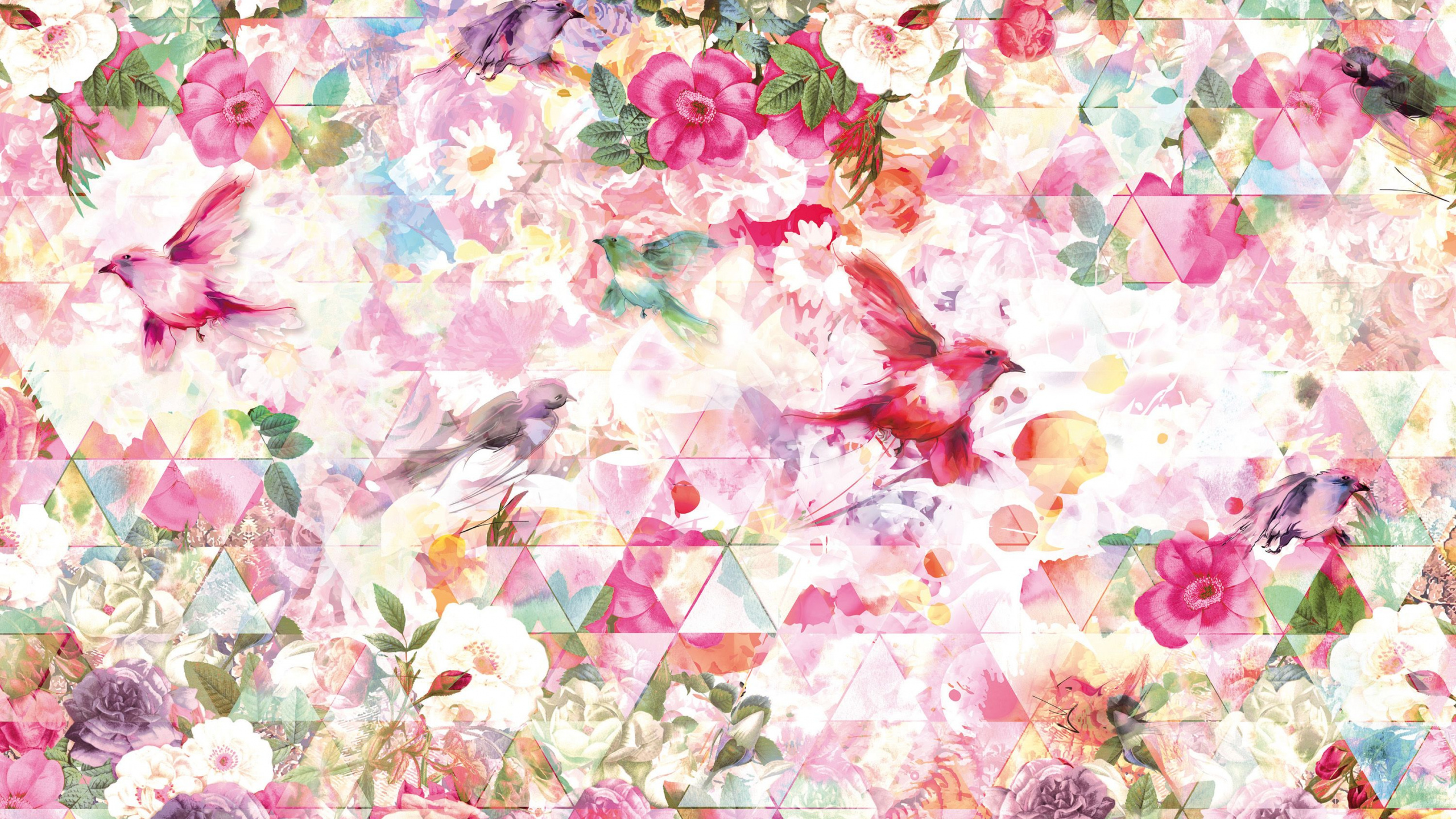 Pink and White Floral Textile. Wallpaper in 2560x1440 Resolution