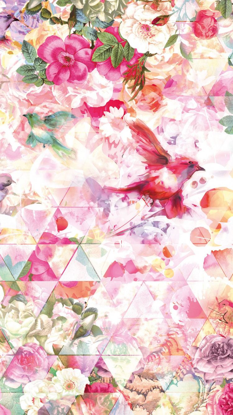 Pink and White Floral Textile. Wallpaper in 750x1334 Resolution