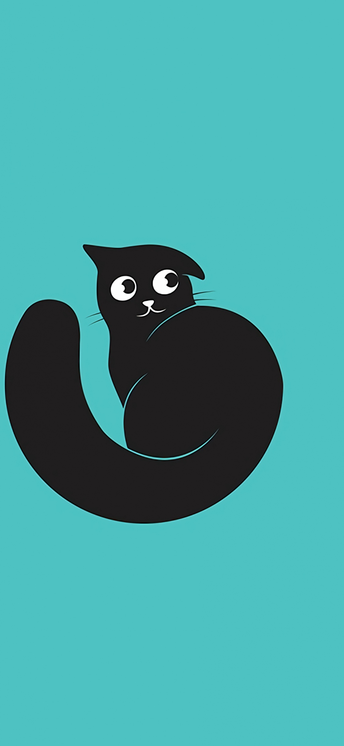 Personaje de Dibujos Animados de Gato Blanco y Negro. Wallpaper in 1125x2436 Resolution