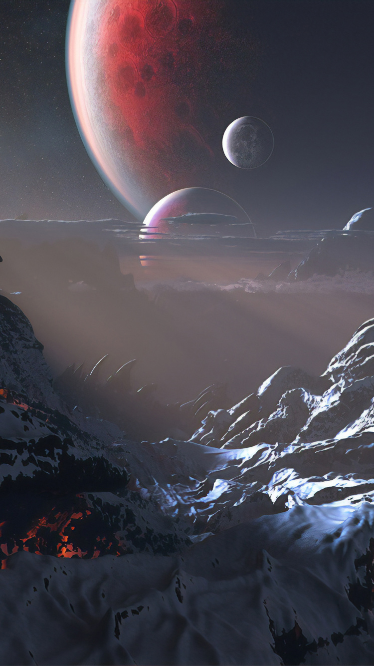 Vulkanischer Planet, Planet, Kunst, Atmosphäre, Natur. Wallpaper in 750x1334 Resolution