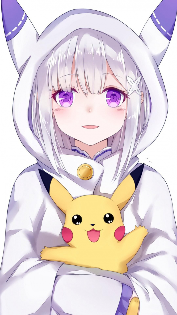 Isekai, 皮卡丘, 轻小说, 卡通, 白色 壁纸 750x1334 允许