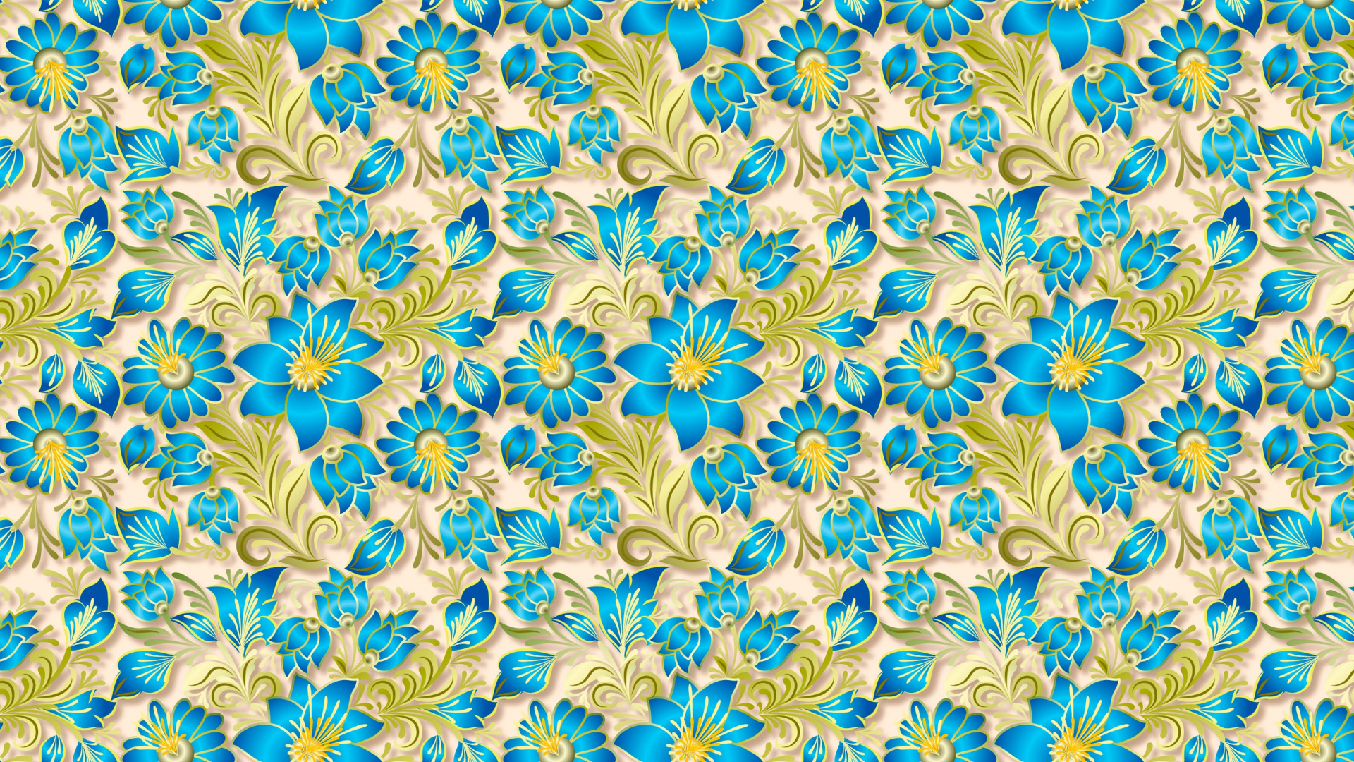 Textil Floral Azul y Blanco. Wallpaper in 1920x1080 Resolution