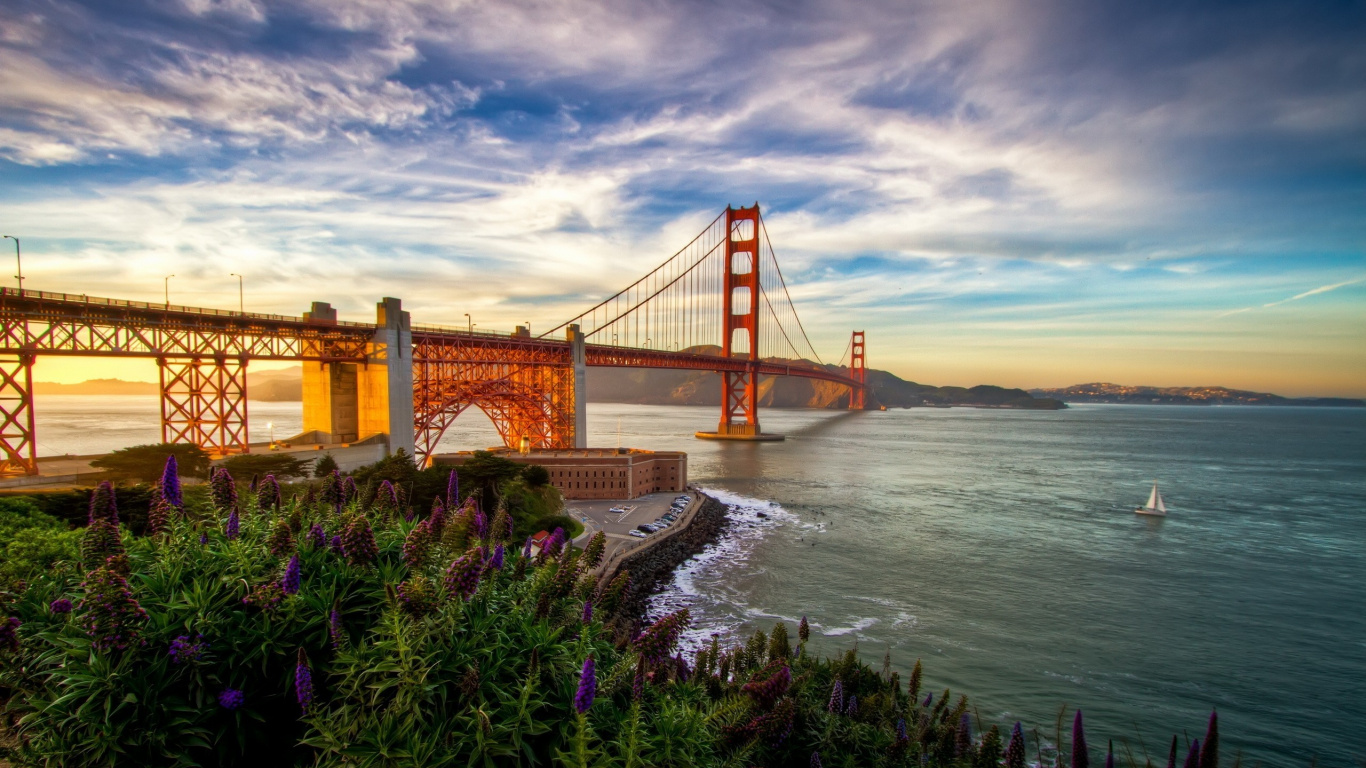 Golden Gate Bridge San Francisco Kalifornien. Wallpaper in 1366x768 Resolution