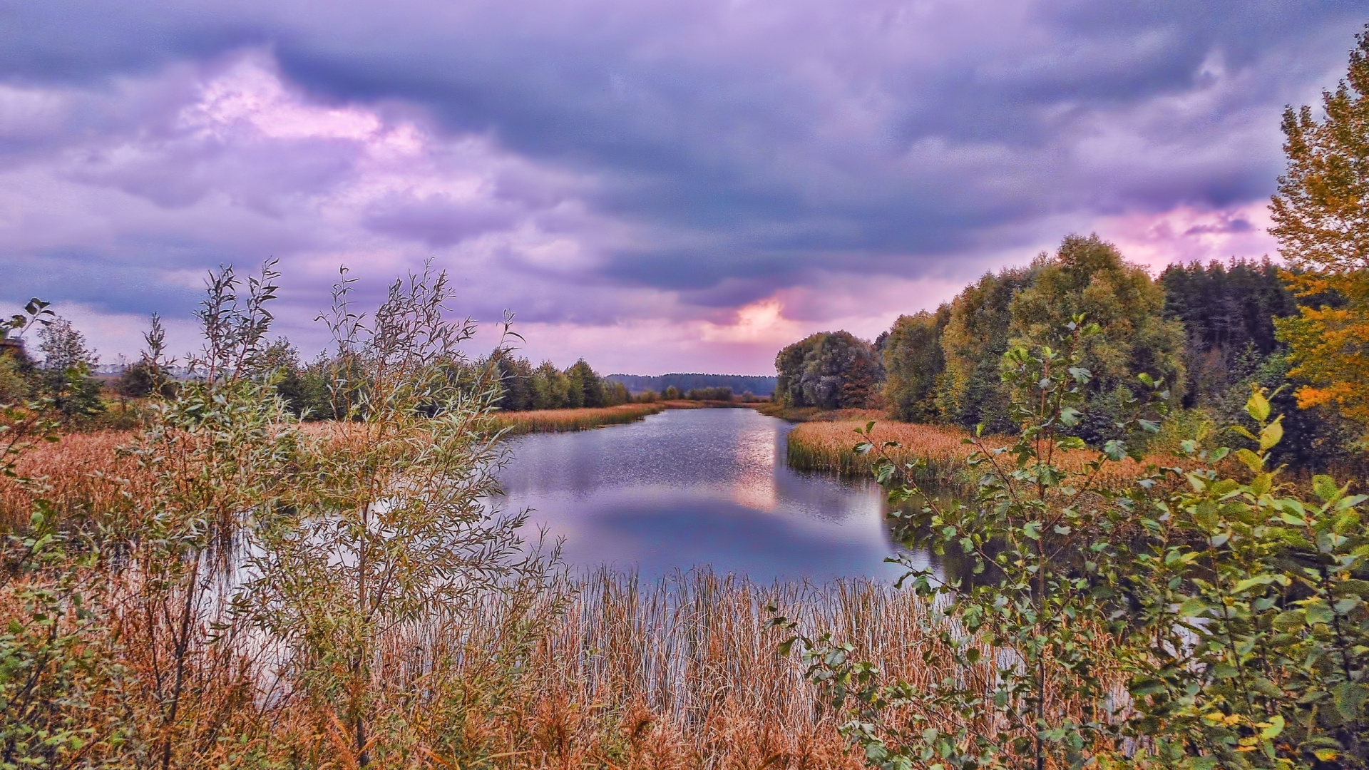 Green and Brown Grass Near Lake Under Cloudy Sky During Daytime. Wallpaper in 1920x1080 Resolution