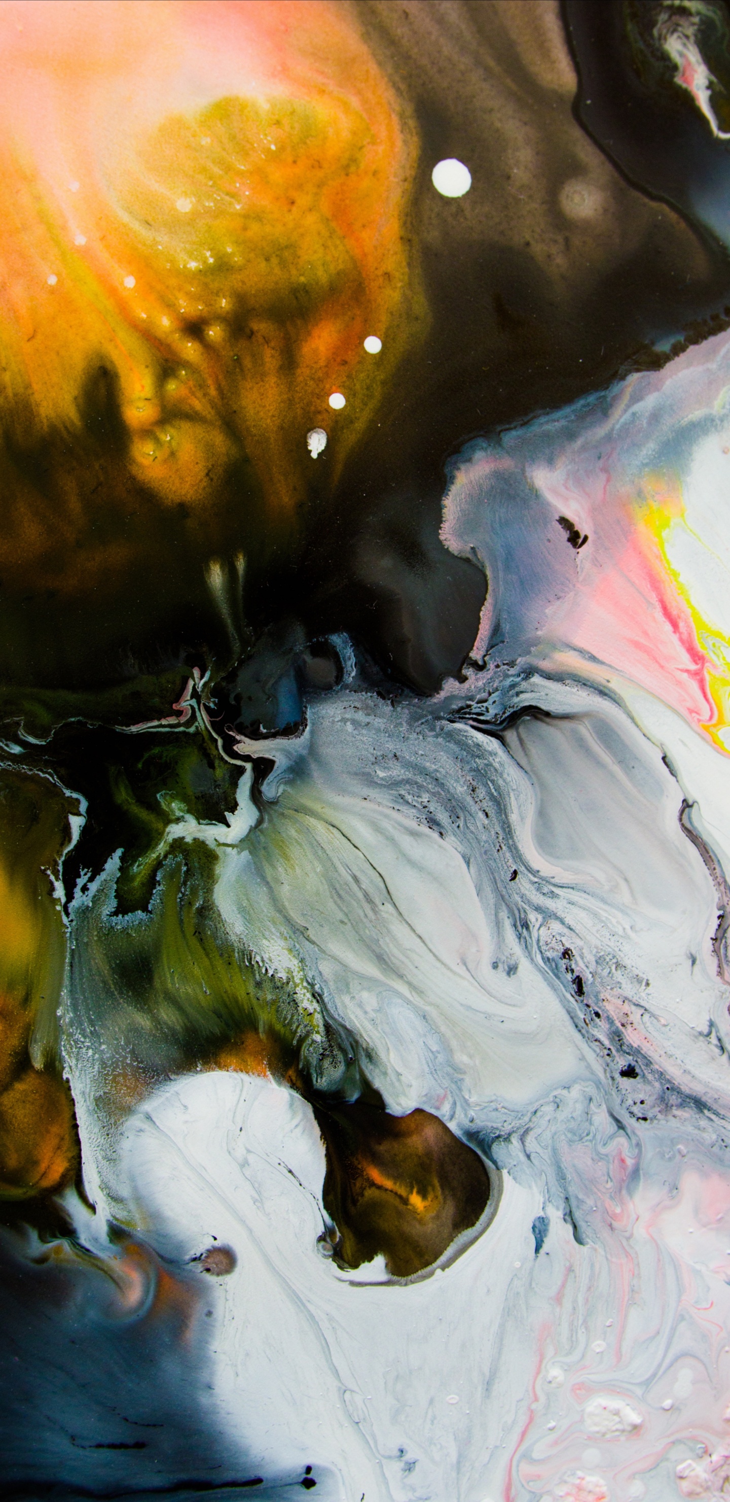 White and Brown Abstract Painting. Wallpaper in 1440x2960 Resolution