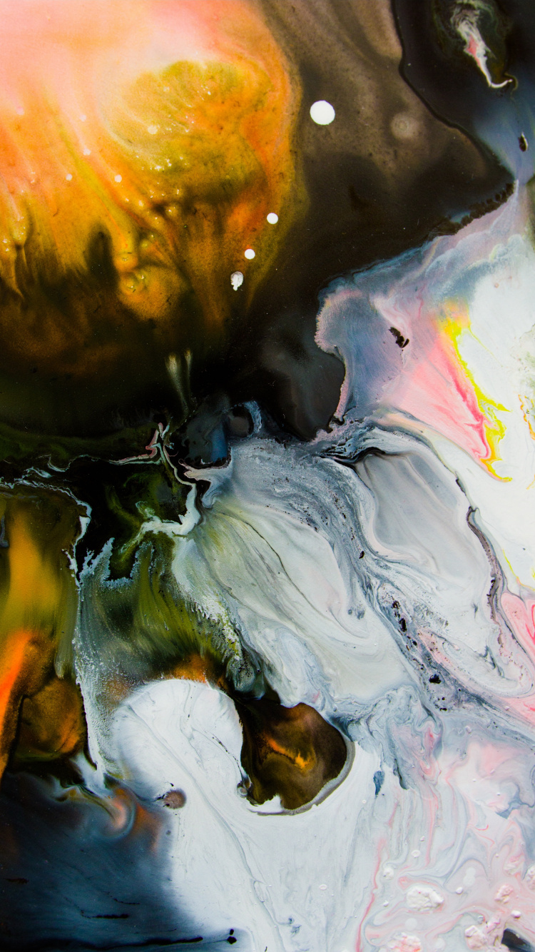 White and Brown Abstract Painting. Wallpaper in 750x1334 Resolution