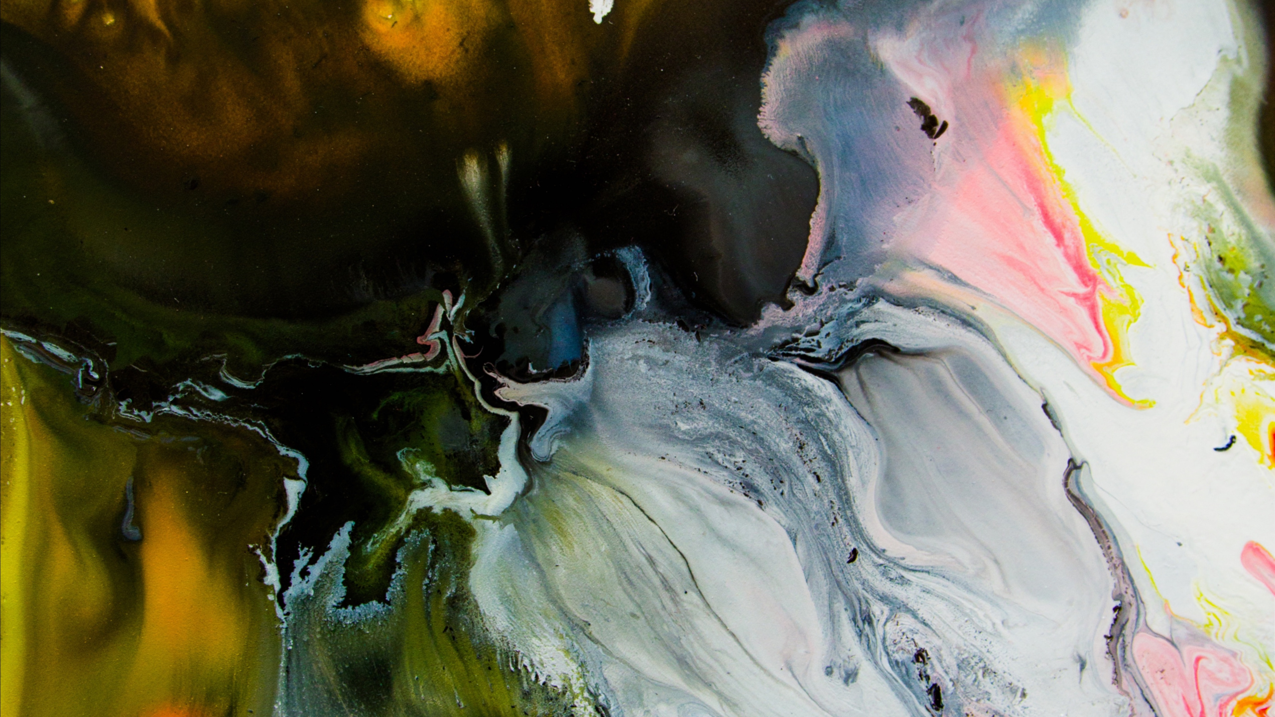 Weiße Und Braune Abstrakte Malerei. Wallpaper in 2560x1440 Resolution