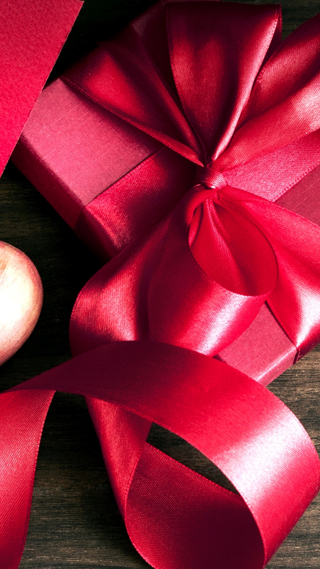 礼物, 红色的, 粉红色, 丝带, 心脏 壁纸 1080x1920 允许