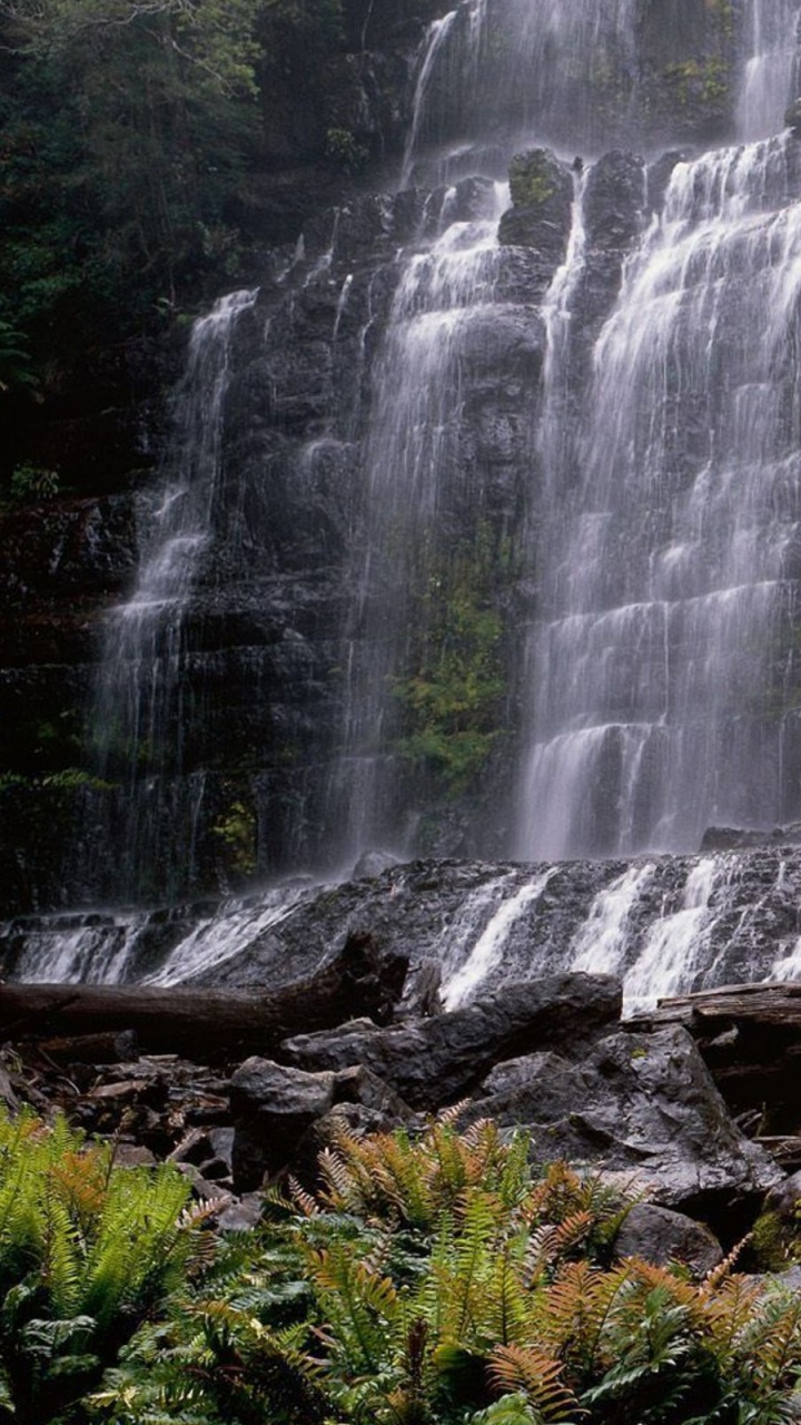 Cascadas en Medio de Rocas. Wallpaper in 720x1280 Resolution