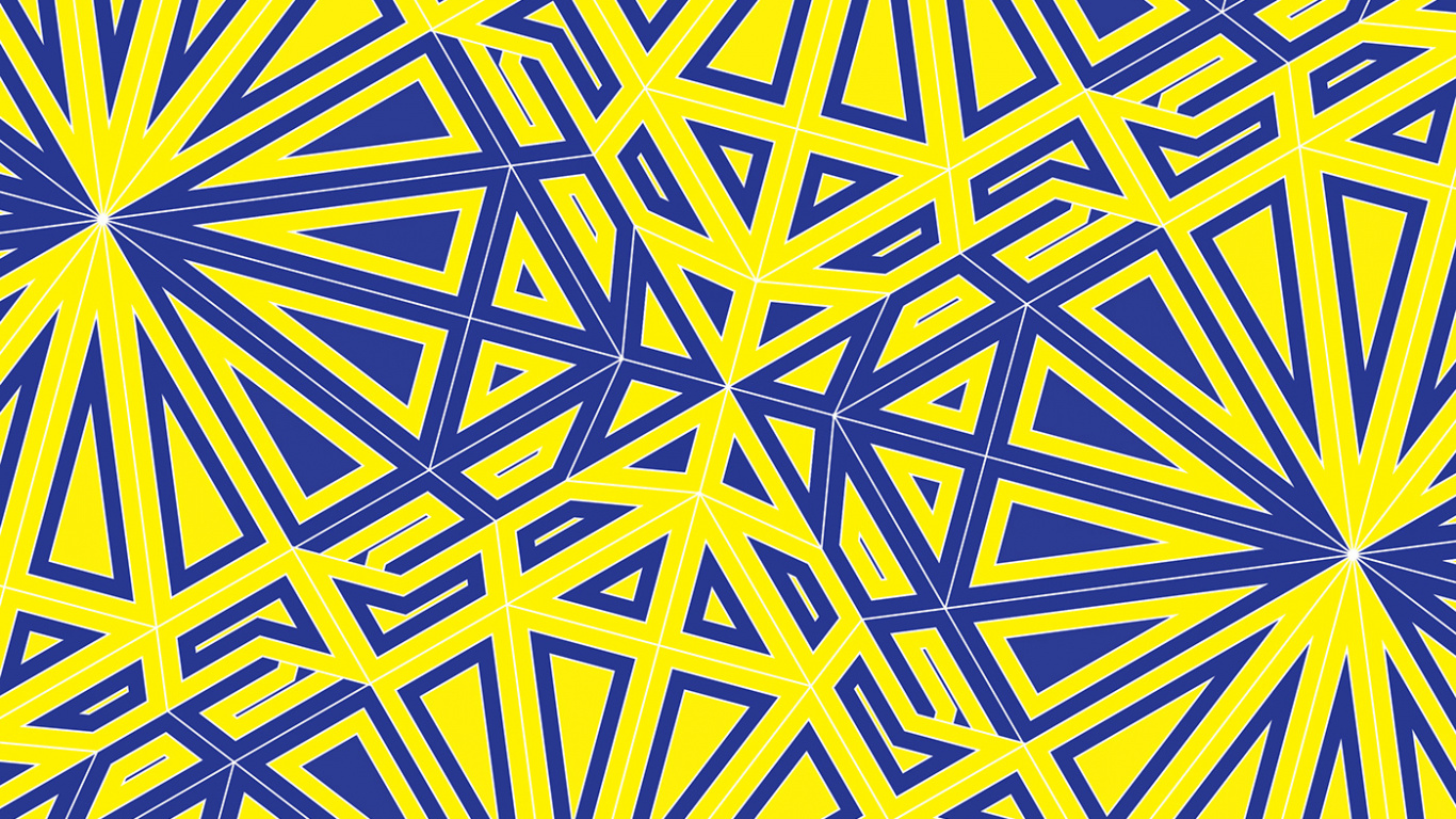 Yellow and Blue Floral Illustration. Wallpaper in 1366x768 Resolution