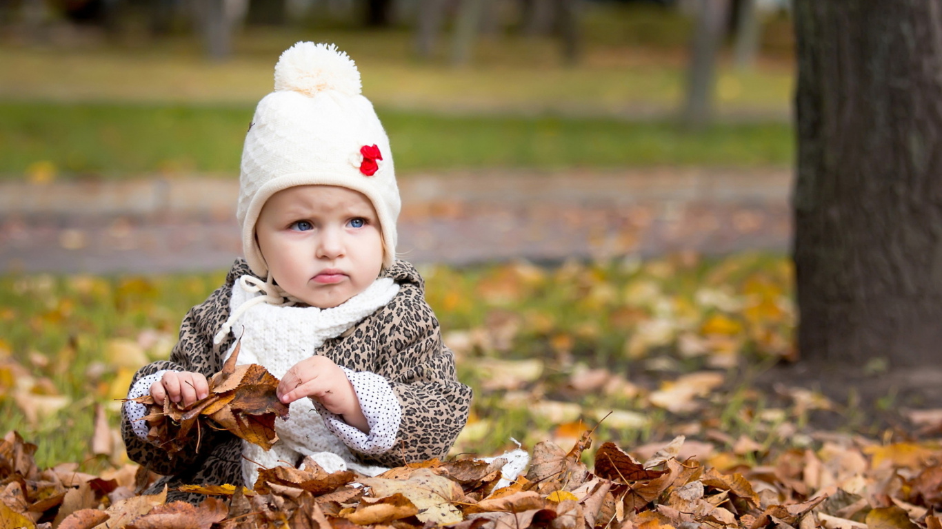Nourrisson, Enfant, Feuille, Bambin, Coiffures. Wallpaper in 1366x768 Resolution
